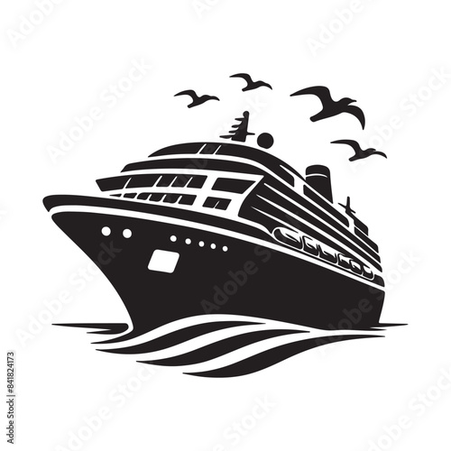cruise ship vector illustration