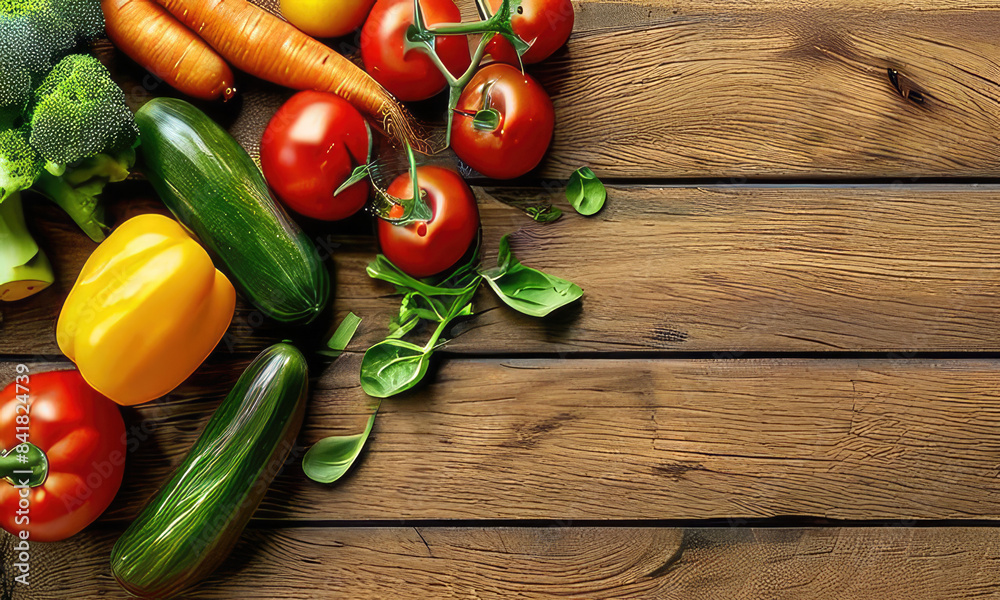 variety of vegetables on a wooden table variety of vegetables on a wooden table