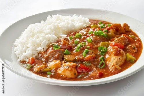 Tempting Bang! Gumbo with Chicken, Andouille Sausage, and Okra in Elegant Presentation