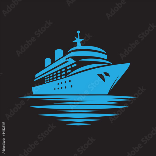 cruise ship vector silhouette design