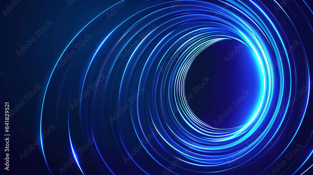 Abstract glowing circle lines on a dark blue background. Geometric stripe line art design. Modern shiny blue lines. Abstract glowing circle lines on a dark blue background. Geometric stripe line art design. Modern shiny blue lines.