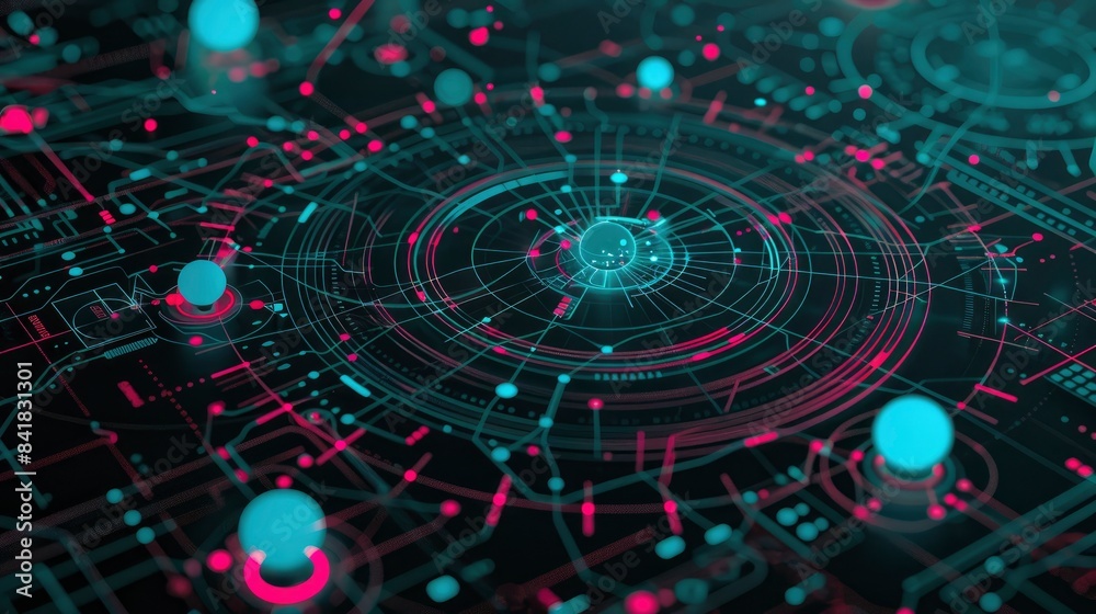 Nanotechnology particles in a digital background Nanotechnology particles in a digital background