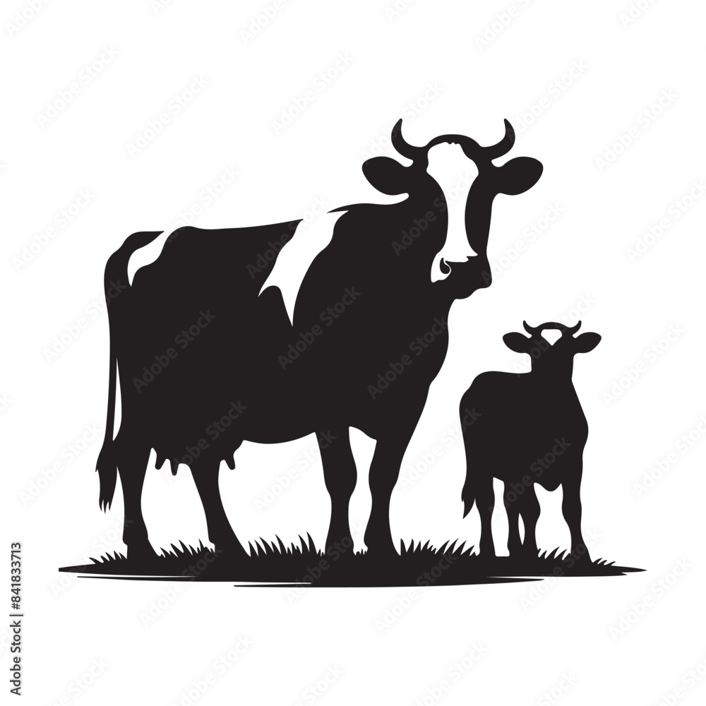 Cow graphic vector , Cow black silhouette isolated on white background. Vector illustration
Cow graphic vector , Cow black silhouette isolated on white background. Vector illustration