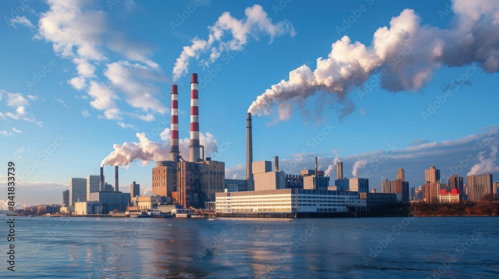 showcasing a coal-fired power plant with towering smokestacks against a polluted skyline, emphasizing the environmental cost of coal --ar 16:9 --style raw Job ID: 0eddaf77-4d4e-4dc3-830e-cd3221856086 showcasing a coal-fired power plant with towering smokestacks against a polluted skyline, emphasizing the environmental cost of coal --ar 16:9 --style raw Job ID: 0eddaf77-4d4e-4dc3-830e-cd3221856086
