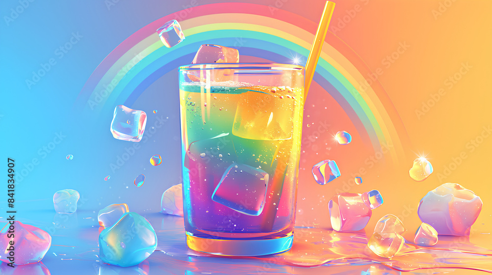 fresh soda snack drink 3d rendering illustration background