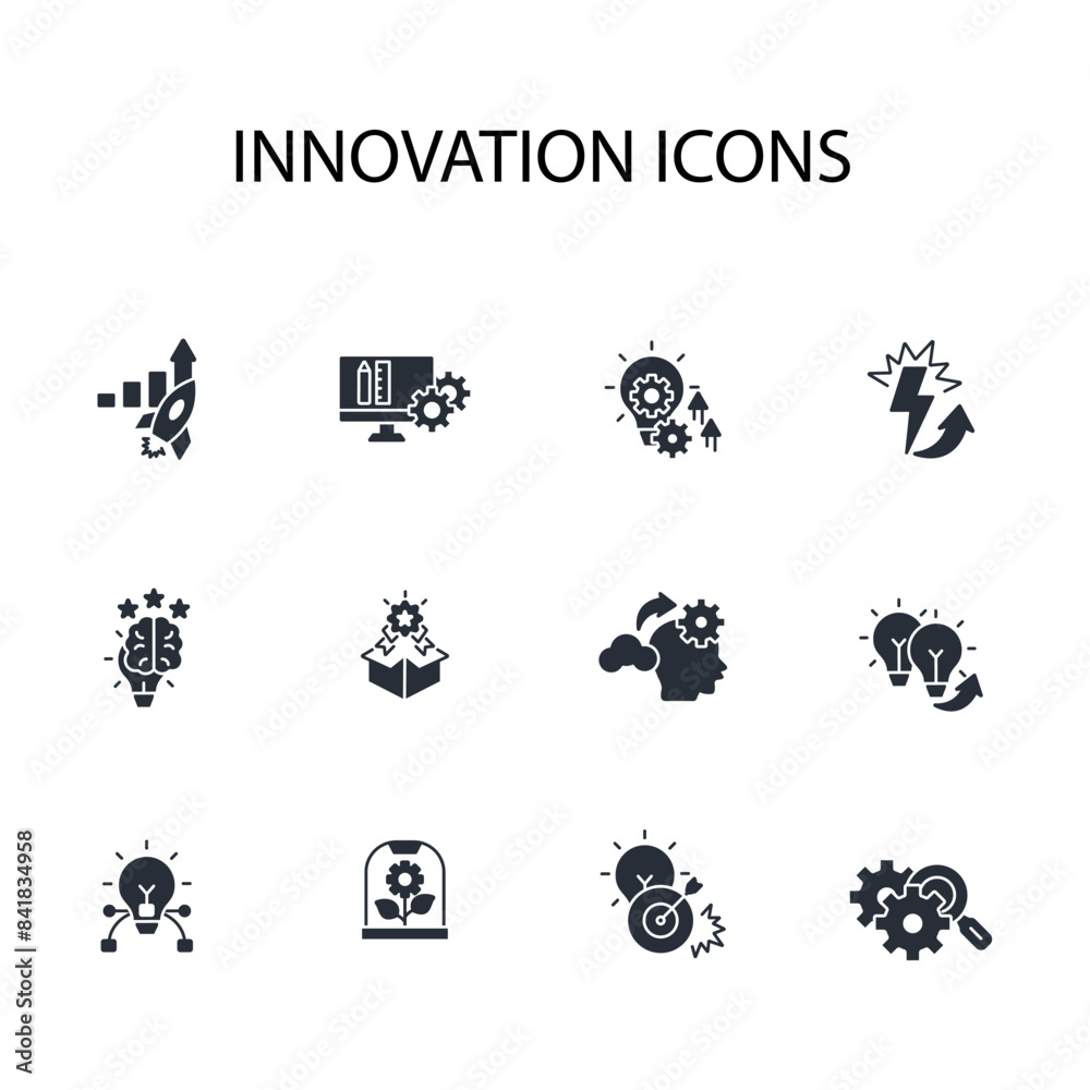 Innovation icon set.vector.Editable stroke.linear style sign for use web design,logo.Symbol illustration. Innovation icon set.vector.Editable stroke.linear style sign for use web design,logo.Symbol illustration.