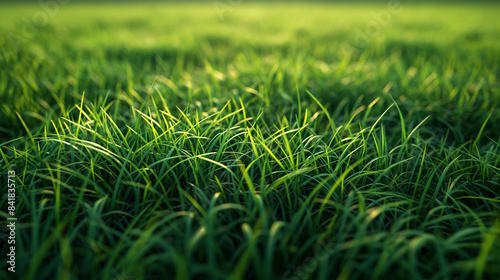 vast expanse of lush green grass. The grass appears uniform in color, with a slight variation in shades, suggesting the presence of sunlight and shadow.