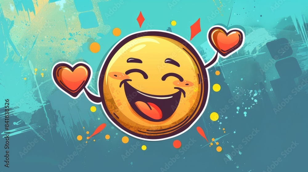 A cartoon rendering of an emoticon character s face expressing love for dad within a vibrant speech bubble A cartoon rendering of an emoticon character s face expressing love for dad within a vibrant speech bubble