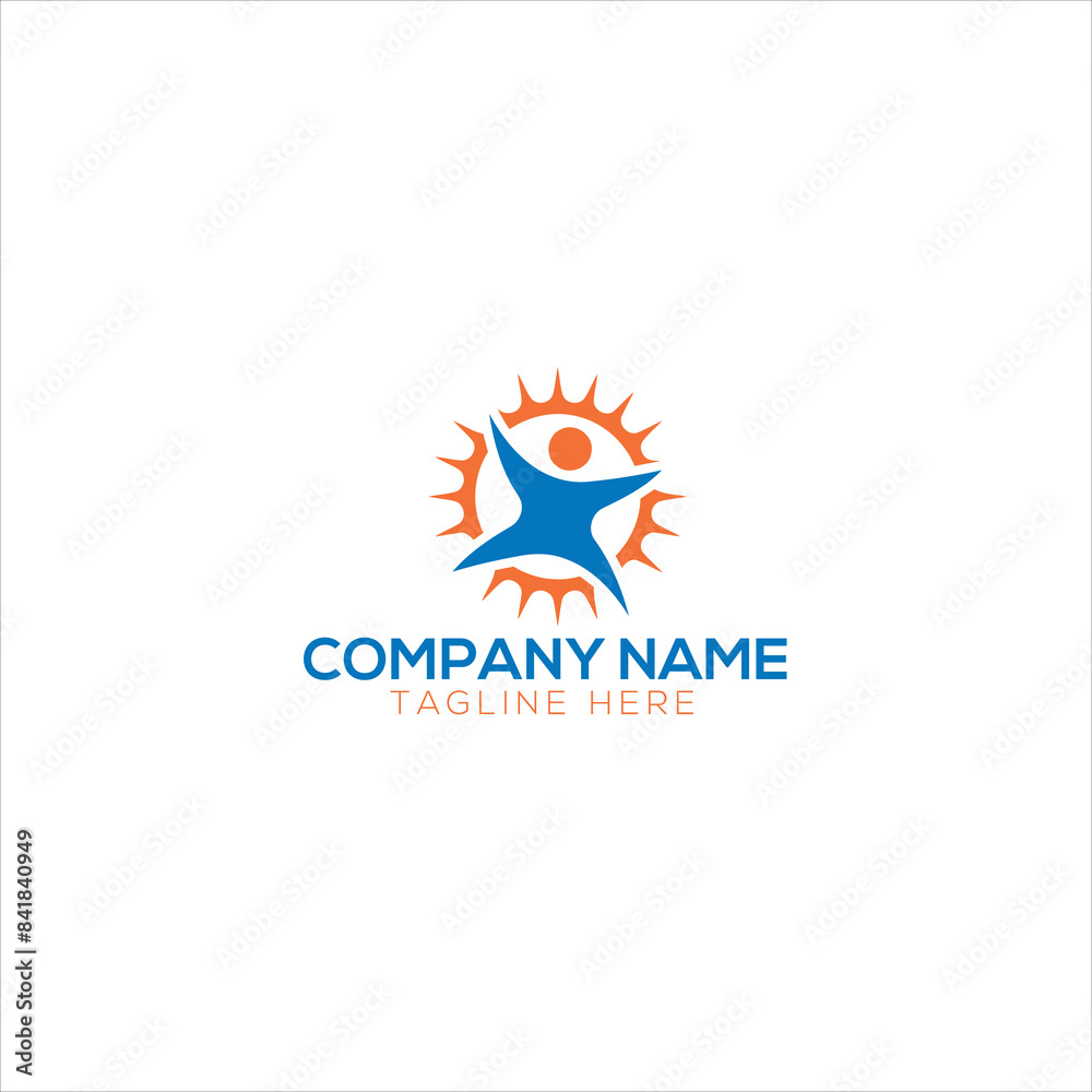 Abstract people logo template with water splash
