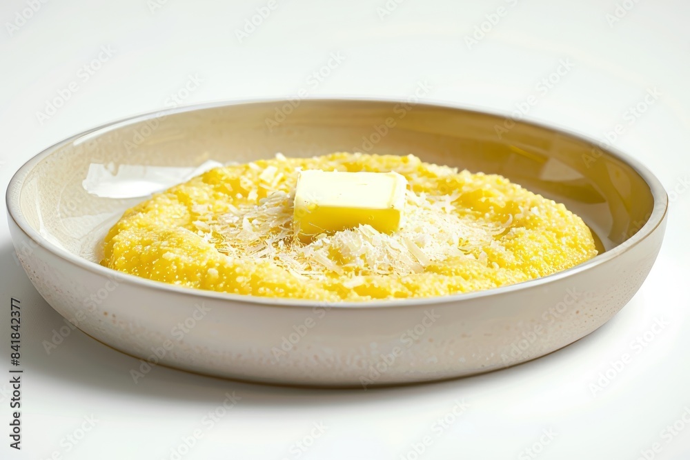 Creamy Basic Polenta with Melted Butter and Grated Parmesan Creamy Basic Polenta with Melted Butter and Grated Parmesan