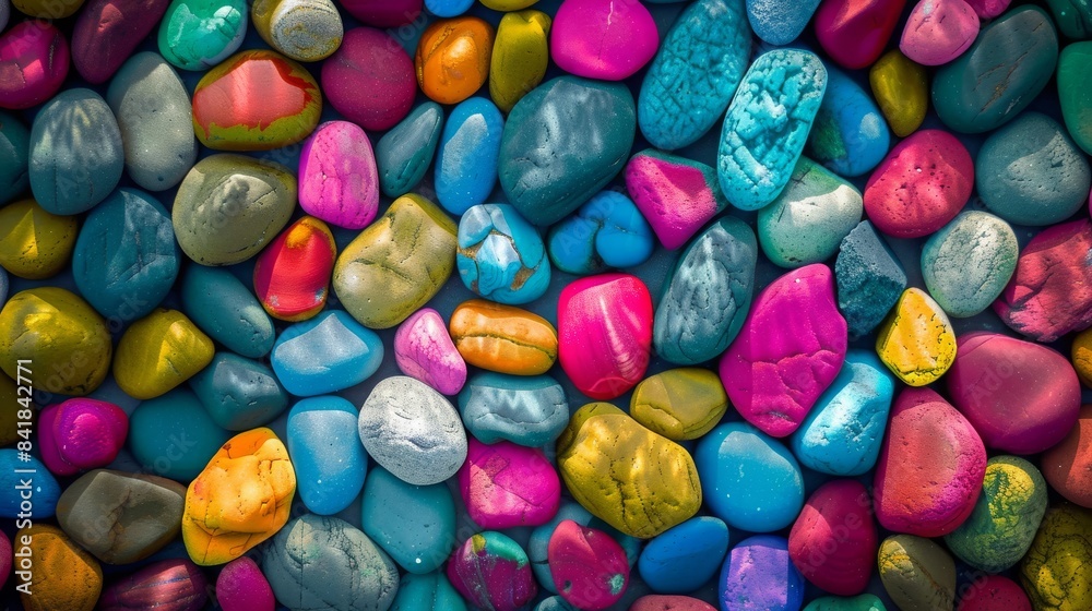 A serene lotus flower surrounded by colorful sea pebbles, creating a background of harmony and tranquility. The vibrant pebbles contrast beautifully with the delicate lotus, symbolizing peace. A serene lotus flower surrounded by colorful sea pebbles, creating a background of harmony and tranquility. The vibrant pebbles contrast beautifully with the delicate lotus, symbolizing peace.