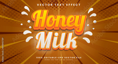 Fresh Honey Milk editable text effect Template suitable for product labels