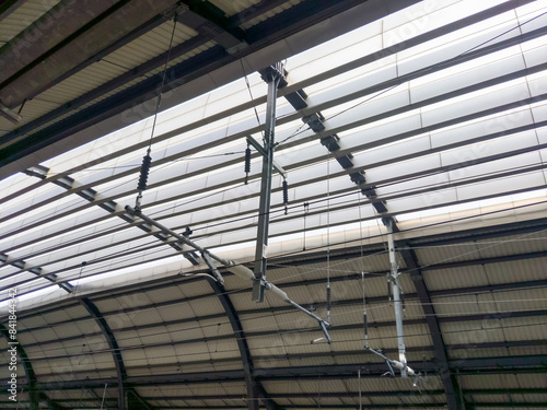 Wallpaper Mural The overhead electric wire is hanging on the ceiling of the urban station. Torontodigital.ca