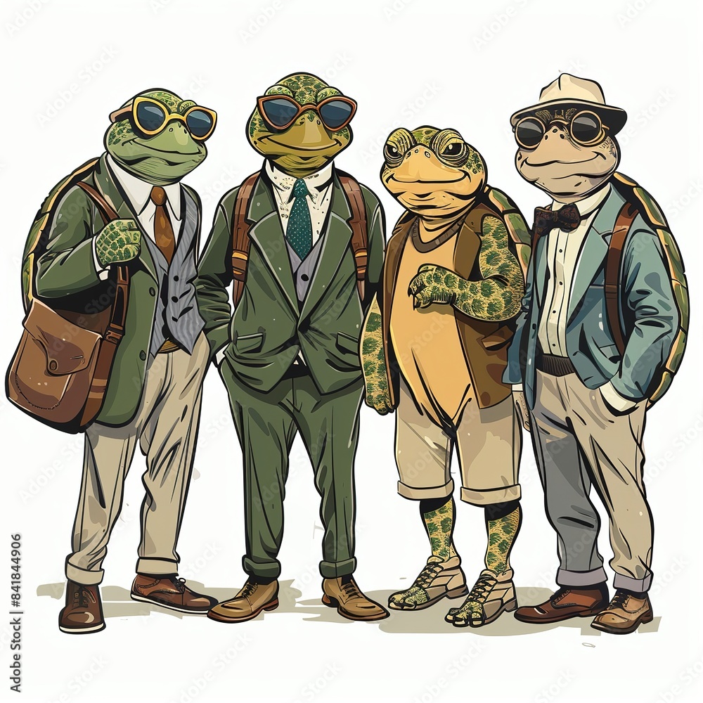 Fototapeta premium Turtles Preppy
