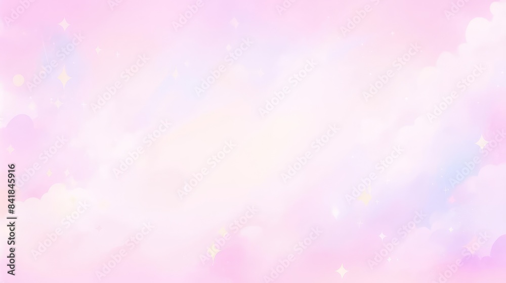 Pink Clouds Shimmer Softly with Sparkling Stars Abstract Background Pink Clouds Shimmer Softly with Sparkling Stars Abstract Background