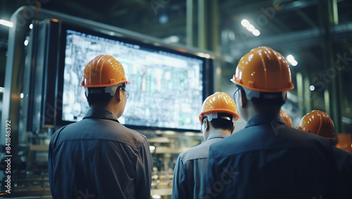  Scientists Analyzing Data on Large Screens in a High-Tech Laboratory