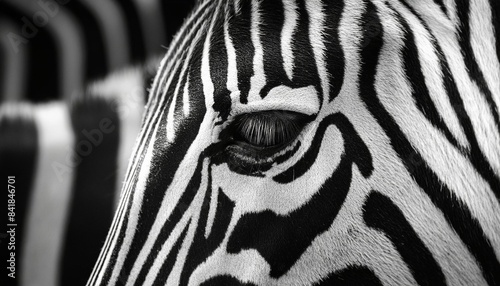 black and white photo of zebra stripes extreme close up high contrast in the style of national geographic photography