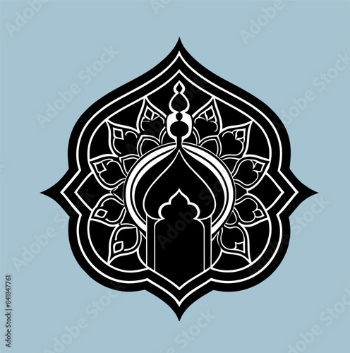illustration of Ramadan banner with mosque silhouette vector art