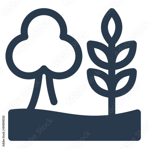 Agroforestry Integration in Farming Vector Icon Illustration