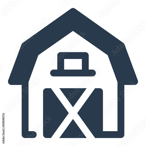 Farmhouse Construction and Design Vector Icon Illustration