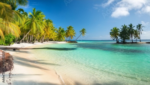 beautiful lonely beach in caribbean san blas island kuna yala panama turquoise tropical sea paradise travel destination central america