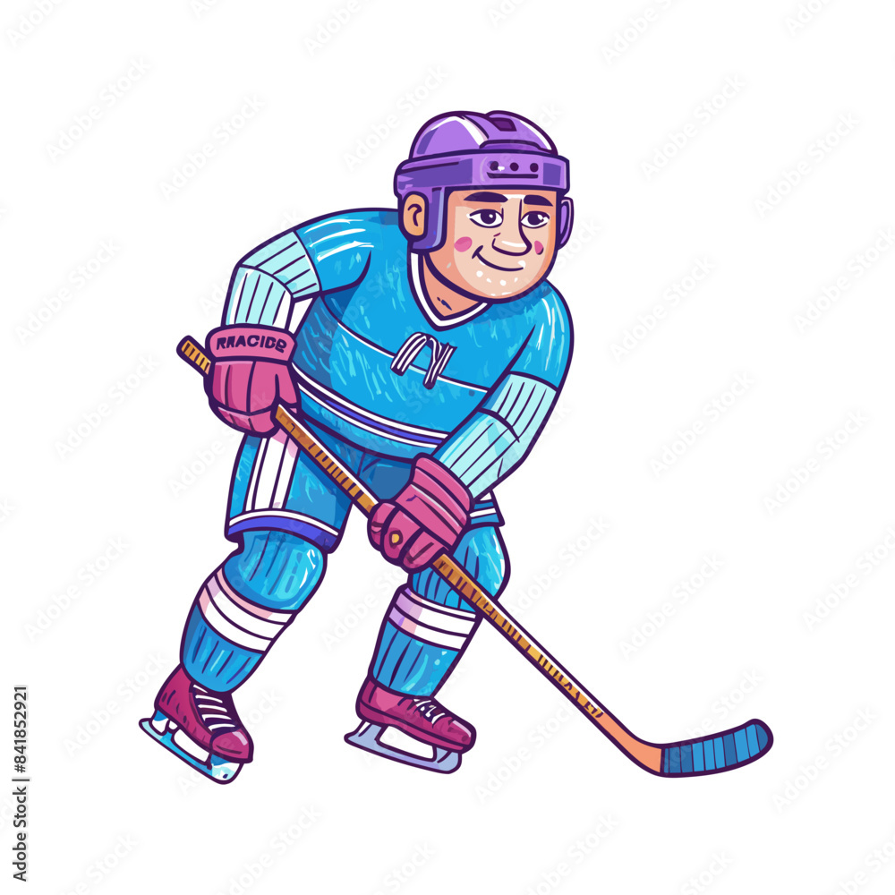 Obraz premium Athlete hockey player minimalistic figure 