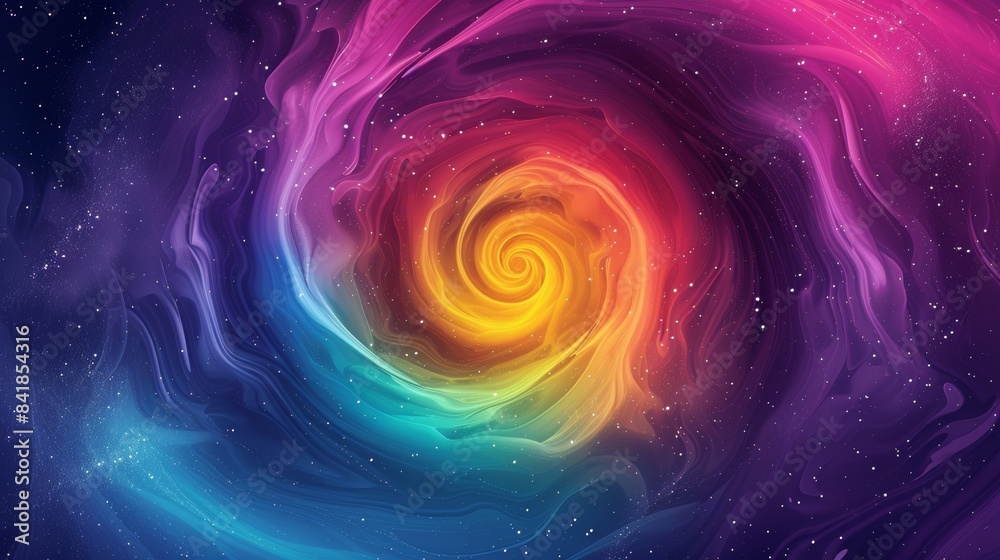 Colorful cosmic swirl with starry background, abstract space art concept Colorful cosmic swirl with starry background, abstract space art concept