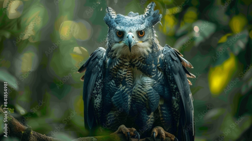 Soaring high above the forest, the harpy eagle's keen eyes search for