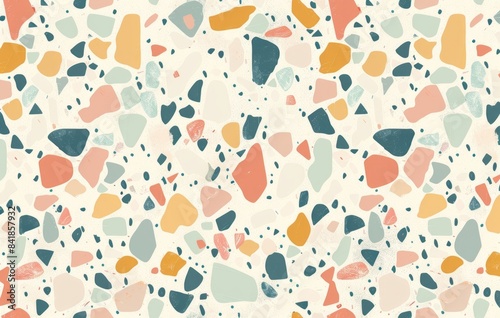 Colorful Abstract Terrazzo Pattern is perfect for various backgrounds and textile designs