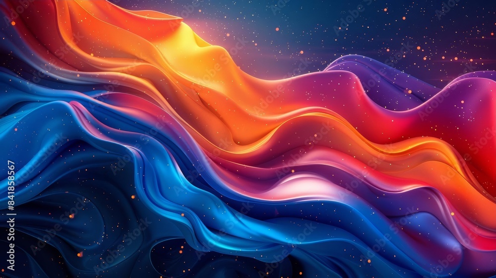 Cosmic Abstract Waves with Bright Color Transitions Cosmic Abstract Waves with Bright Color Transitions