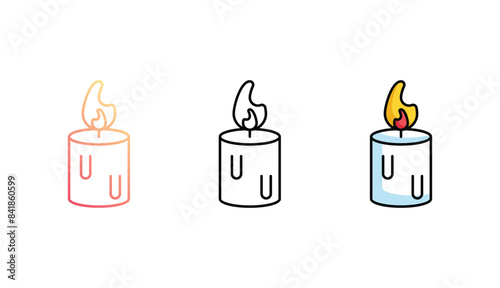 Candel icon design with white background stock illustration
