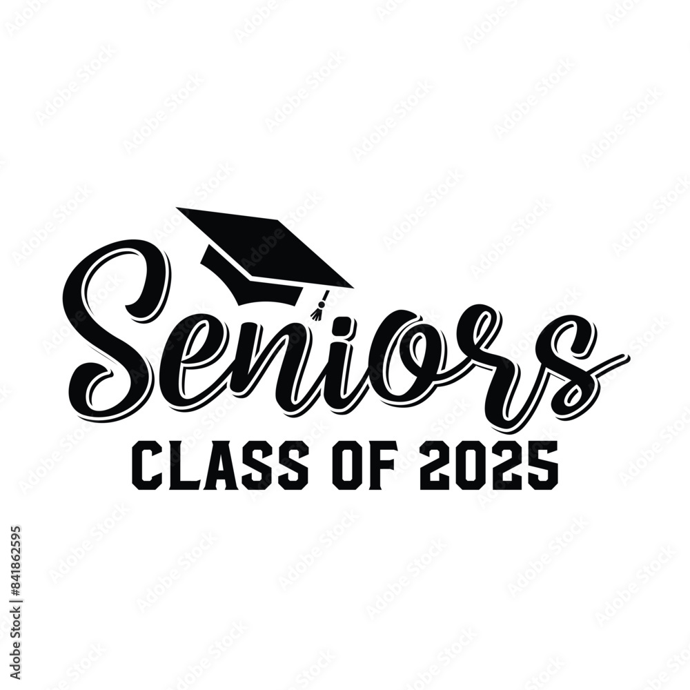 Class of 2025 typography design vector. Text for design, congratulation event, Tshirt, party