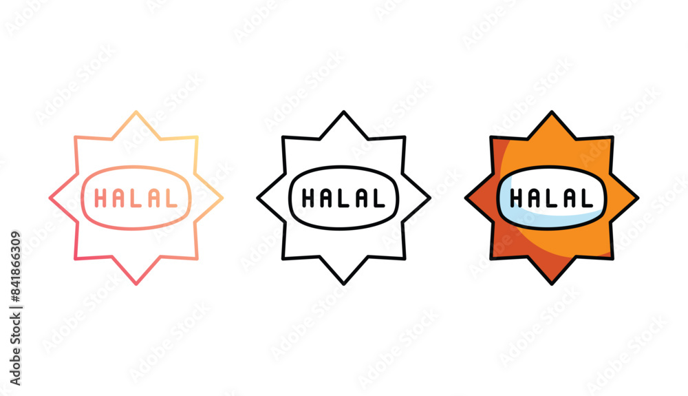 Obraz premium Helal icon design with white background stock illustration