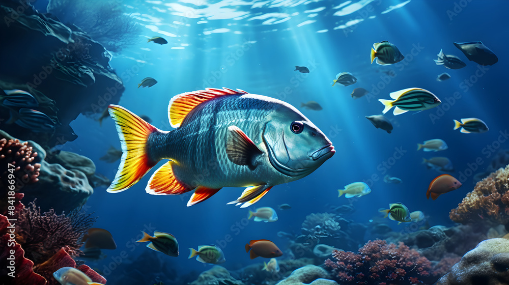 Naklejka premium fish in the sea