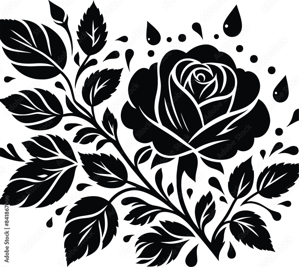 black and white flower black and white flower