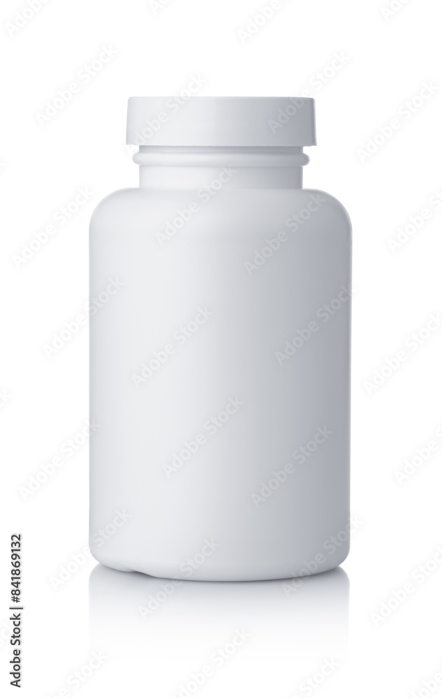 Front view of blank plastic pill bottle Front view of blank plastic pill bottle