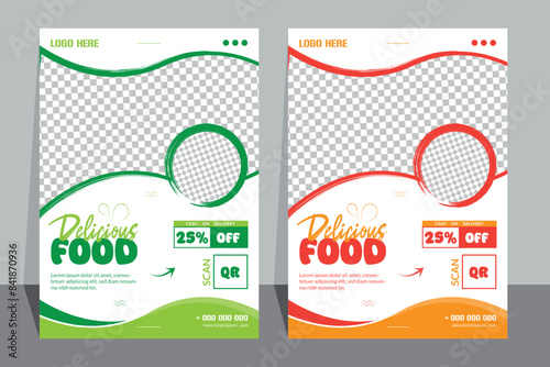 Food Flyer Template design, restaurant food flyer, fast food template vector illustration. 