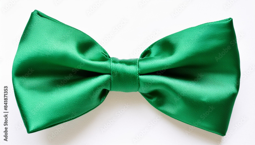 Green bow tie on pure white background Green bow tie on pure white background