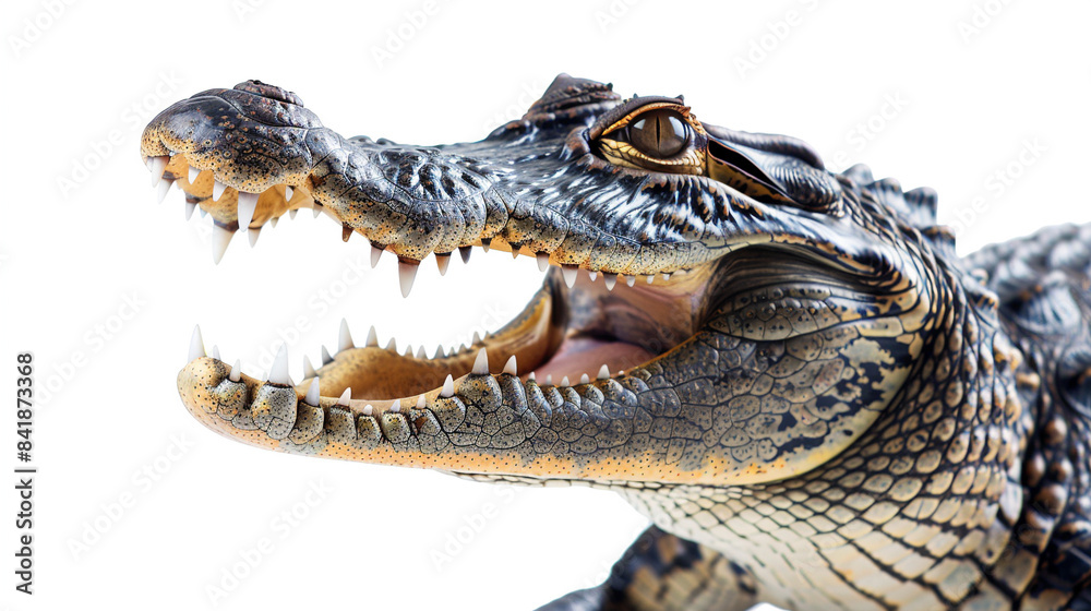 crocodile opening mouth isolated in white crocodile opening mouth isolated in white