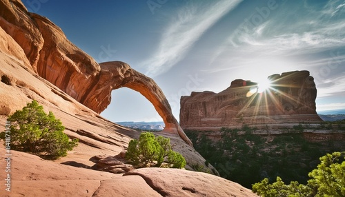 landscape arch in arches national park in the usa