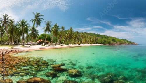 scenic tropical beach of hon thom island near phu quoc with beautiful underwater world vietnam