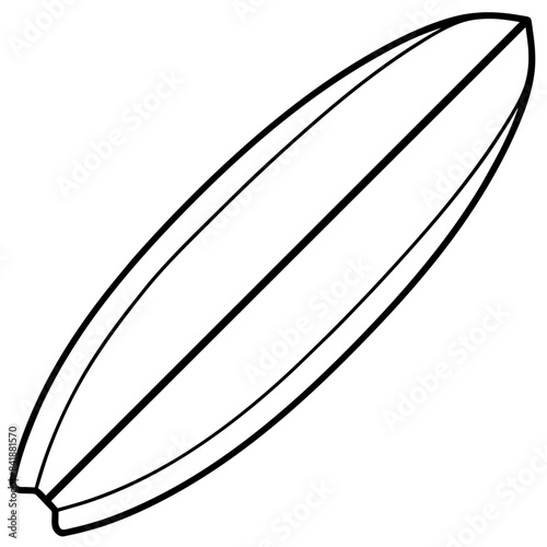 Surfboard outline coloring book page line art drawing
