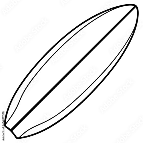 Surfboard outline coloring book page line art drawing