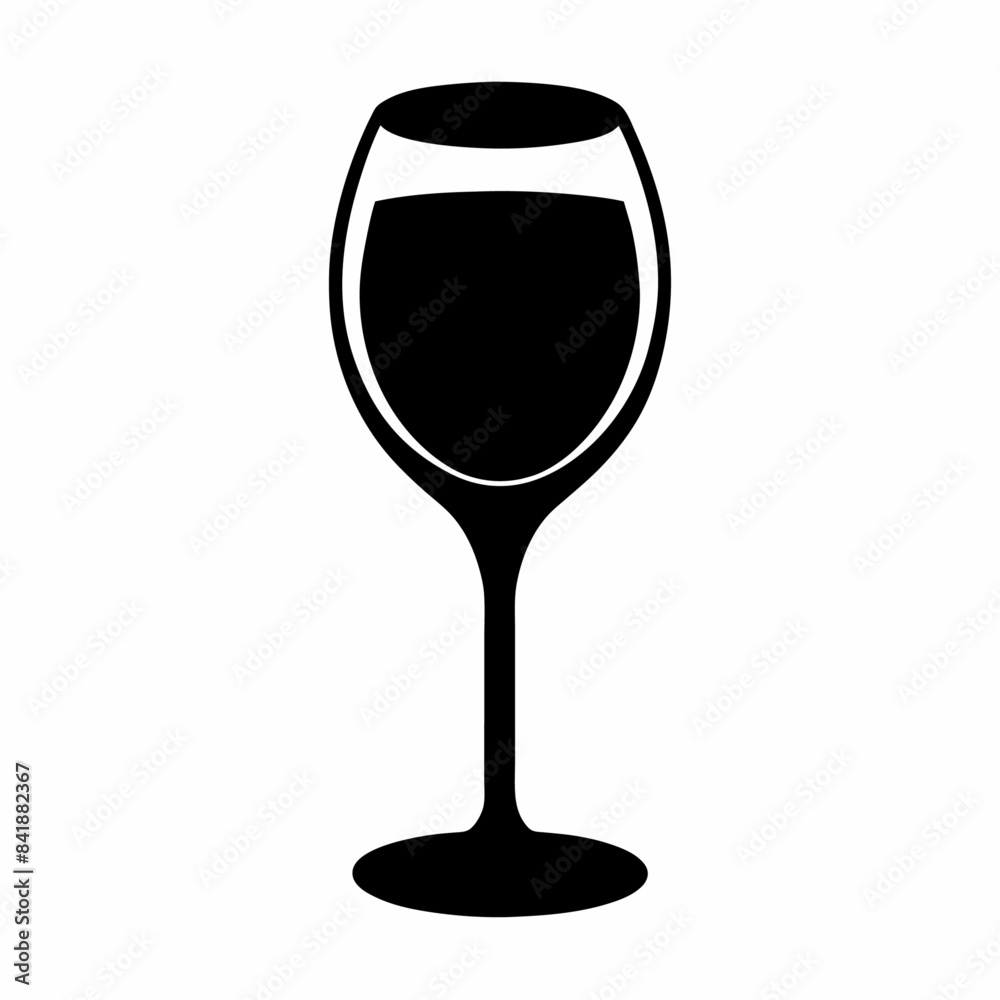 Wine glass black silhouette illustration Wine glass black silhouette illustration
