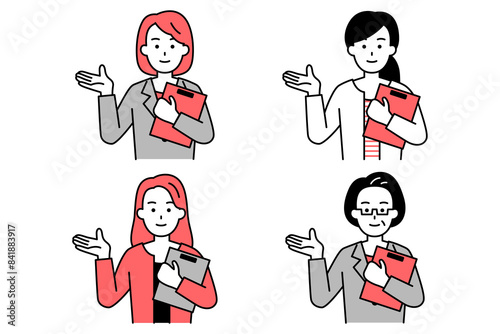 女性のビジネスパーソンのセット（案内）