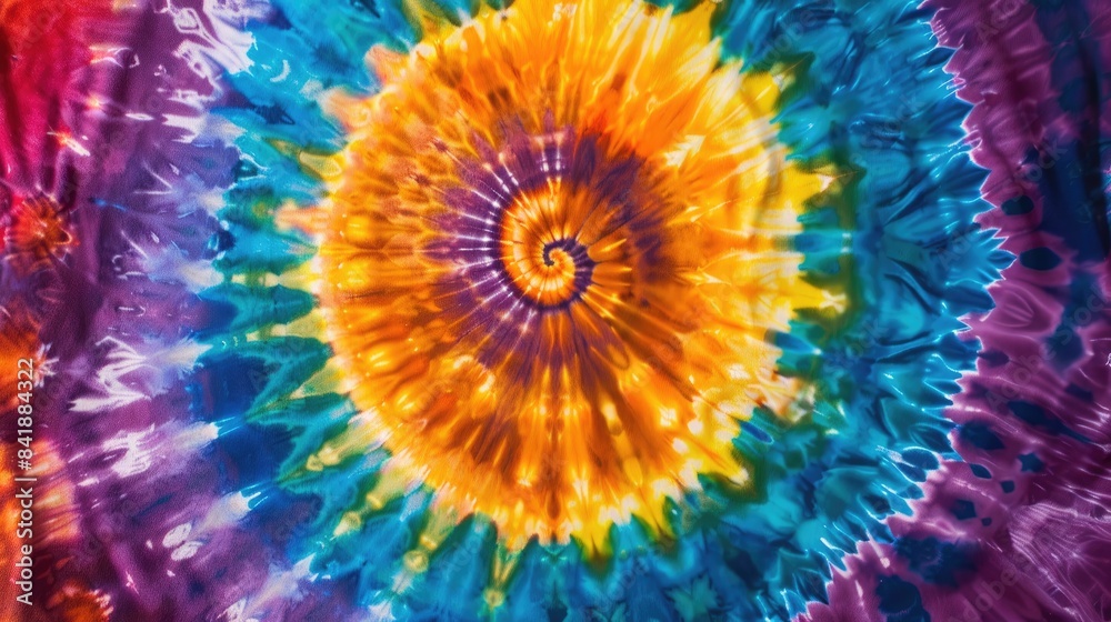 Spiral Tie Dye with Multi colored Swirl Pattern