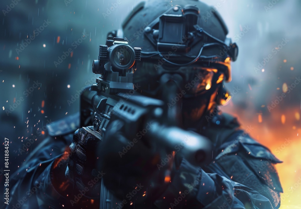 A special forces soldier is comparable to a SWAT team member in the police force. A special forces soldier is comparable to a SWAT team member in the police force.