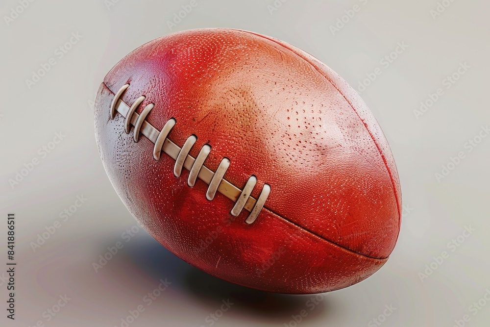 A close-up view of a football sitting on a table, perfect for editorial or commercial use A close-up view of a football sitting on a table, perfect for editorial or commercial use