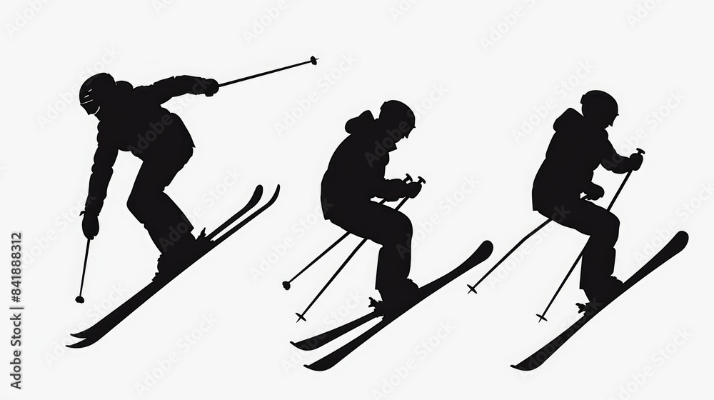 Group of people enjoying winter sports on a snowy slope Group of people enjoying winter sports on a snowy slope