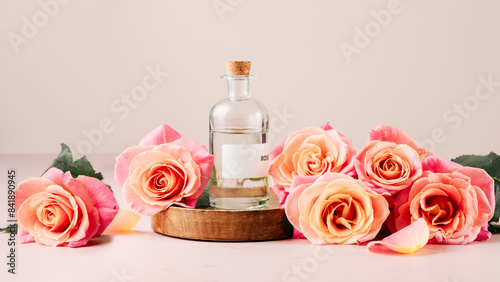 Roses and perfumed water, essential oil.